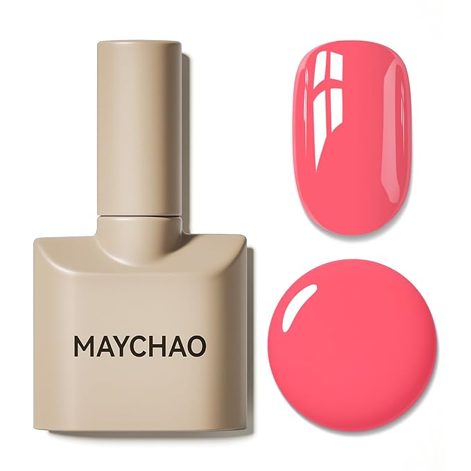 MAYCHAO 15ML Pink Gel Nail Polish 1Pc Pink Lemonade Gel Polish Soak Off UV LED Nail Polish Nail Art Starter Manicure Salon DIY at Home, 0.5 OZ