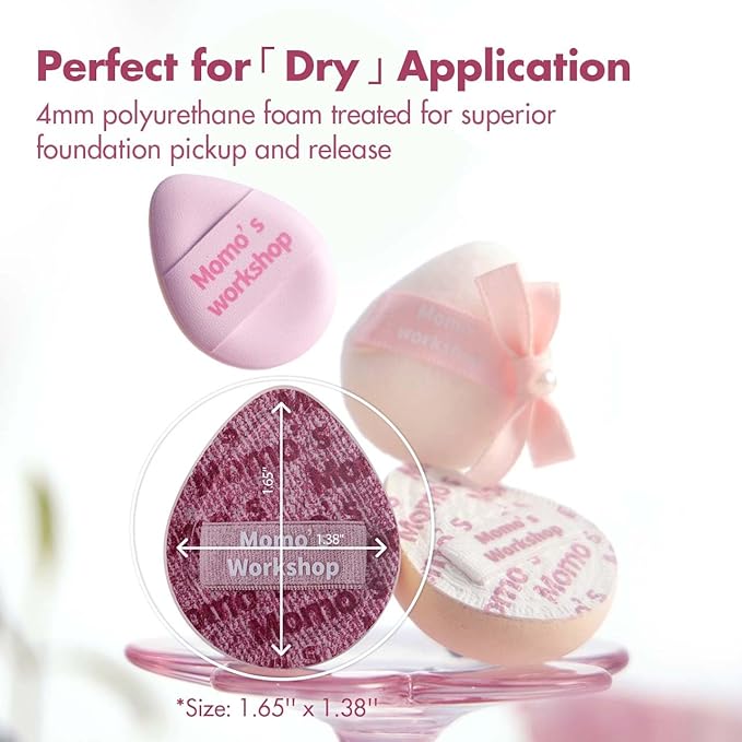 Mini Denim Makeup Sponge Set,Mini Makeup Blenders Sponge for Concealer/Blush/Highlighter, Perfect for Detail Work & Travel,4pcs Pink Mini Concealer Puffs with Travel Pouch