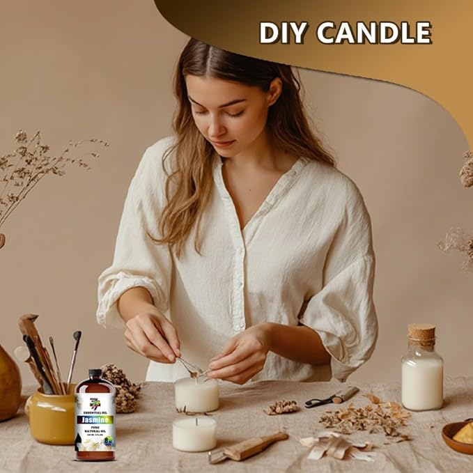 Jasmine Essential Oil (8 oz / 240 ml) – Jasmine Oils for diffusers, humidifiers, Home Baths, Cleaning Products, Yoga, DIY Soaps and DIY Scented Candles