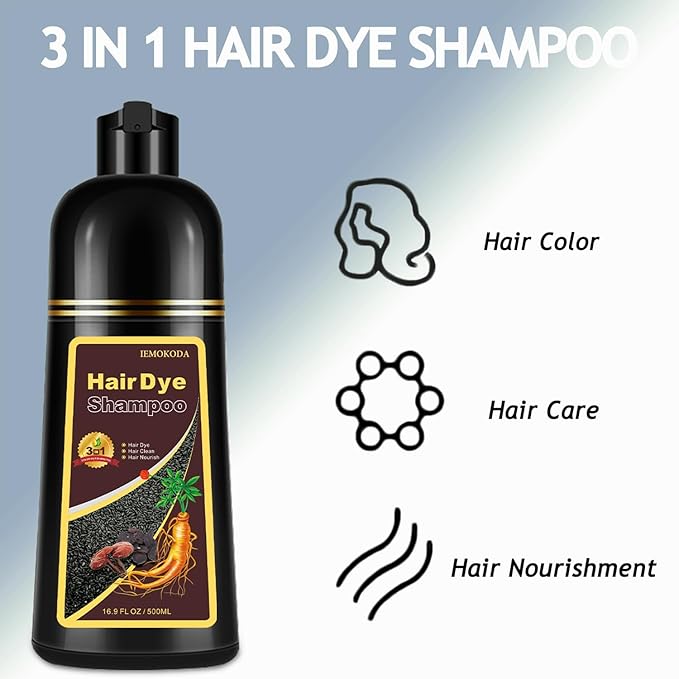 Dark Coffee Hair Dye, Hair Dye Shampoo for Women & Men, Color Shampoo Hair Dye, Shampoo Para Pintar El Cabello 16.9 Fl Oz, Safe and Natural Champu Para Canas (Dark Coffee)