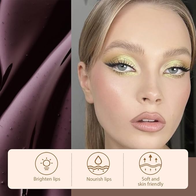 Matte Lip Stain Peel Off Lip liner with Tweezer, Light Taupe Peel Off Lip Stain, Long Lasting Waterproof Lipstick Lip Gloss Tattoo, Transfer-proof for All Skin Types, 0.12 fl oz 04#