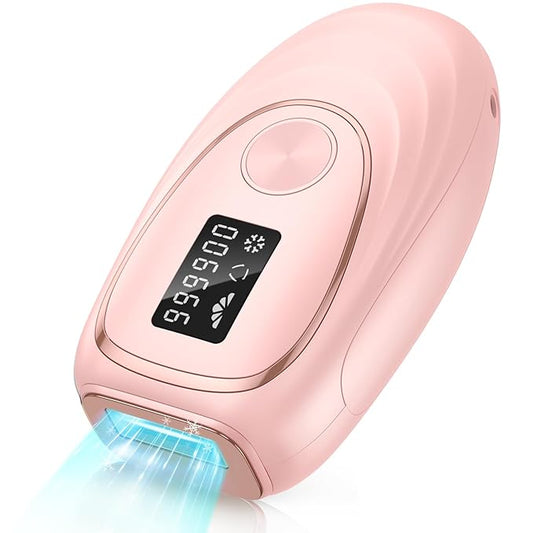 Laser Hair Removal Device, at-Home IPL Hair Removal for Women & Men - Safe 45°F Ice-Cooling Contact for Painless & Long-Lasting Results, 86% Hair Reduction in 3 Weeks for Full Body, Hot Pink