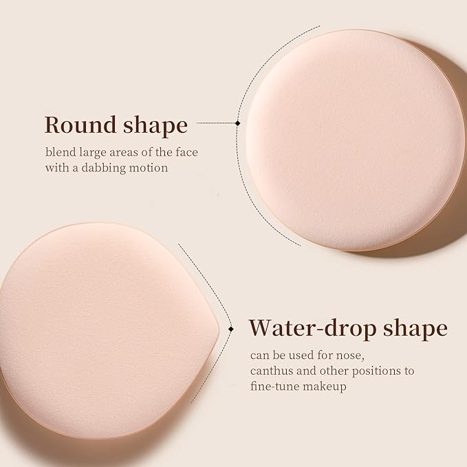 MOHOPE 8Pcs Air Cushion Makeup Sponges for Foundation with Portable Box | Latex-Free Blending Sponge for Liquid, Cream, Foundation and Powder | Round Powder Puff | Pink