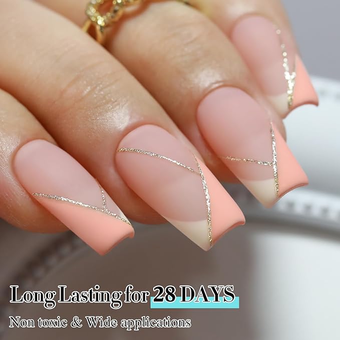 Double Rhythm Gel Polish 15ML Pure Sheer Same Color Same Bottle Soak Off Gel Polish Nail Art Manicure Salon DIY at Home for Women (Milky Orange Pink-A1317)