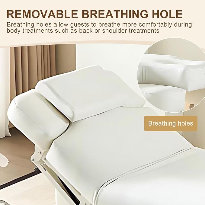 4.0 Electric Massage Table (Multi-Functional Adjustment)(Heating Function)(Foot Control)(Ice-Blue Ambient Light Base), Lash Bed with Modern Ergonomic Design