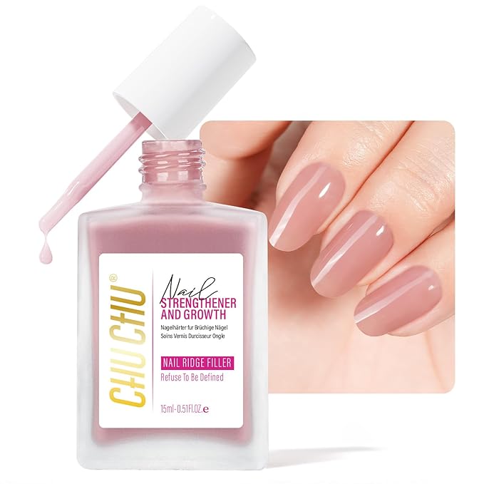 Nail Strengthener for Women: 8 in 1 Natural Nail Hardener Extra Strong and Growth - Dusty Peach Nail Polish Hardener Ridge Filler Concealer for Weak and Damaged Nails 15ml
