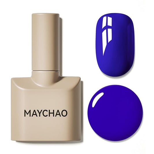 MAYCHAO 15ML Sapphire Blue Gel Nail Polish 1Pc Royal Bright Blue Nail Polish Soak Off UV LED Nail Gel Polish Nail Art Starter Manicure Salon DIY at Home, 0.5 OZ