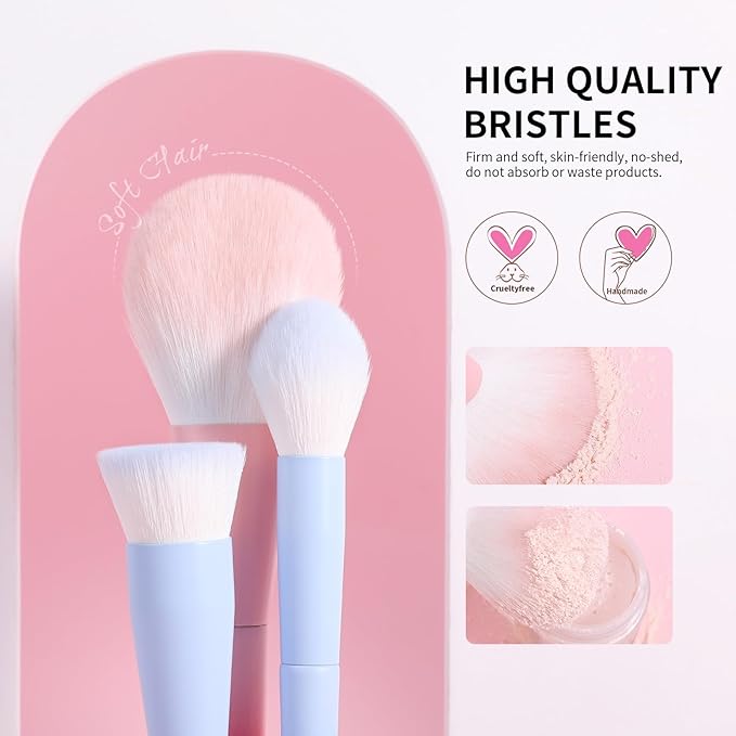 Docolor Makeup Brushes 16+3 Pcs Makeup Brush Set with Makeup Bag Makeup Sponge & Brush Cleaning Pad Professional Face Powder Kabuki Foundation EyeShadow Concealers Brush Kit Gift Box Fantasy Series Ⅲ