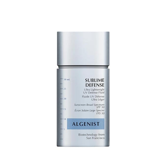 Algenist Sublime Defense Ultra Lightweight UV Defense Fluid SPF50 - Sheer, Oil-Free Face Sunscreen with Vitamin E, Echinacea & Green Tea - Non-Comedogenic & Hypoallergenic Skincare (1 oz)