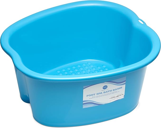 Foot Soaking Bath Basin – Large Size for Soaking Feet | Pedicure and Massager Tub for at Home Spa Treatment | Callus, Fungus, Dead Skin Remover, Blue