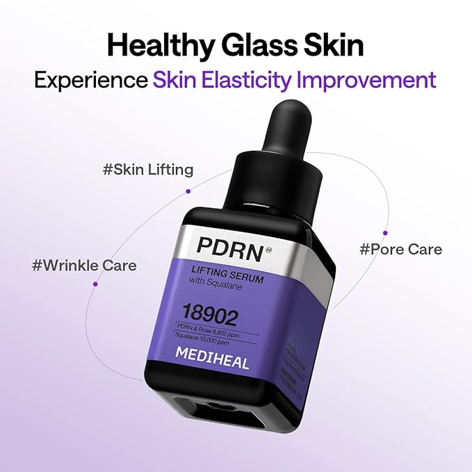 Mediheal PDRN Lifting Serum with Squalane 1.35 fl.oz - Korean Face Serum for Natural Glass Glow Skin, Pore Care & Skin Firming, Deep Moisturization