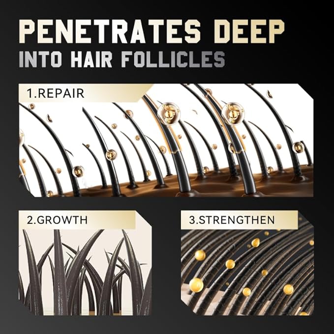 Hair Growth Spray, Hair Density Spray for Women & Men, Anti-Thinning Treatment for Thicker Fuller Hair, with Polyamino Sugar Condensate & Ginseng, Natural Hair Regrowth Serum for All Hair Types