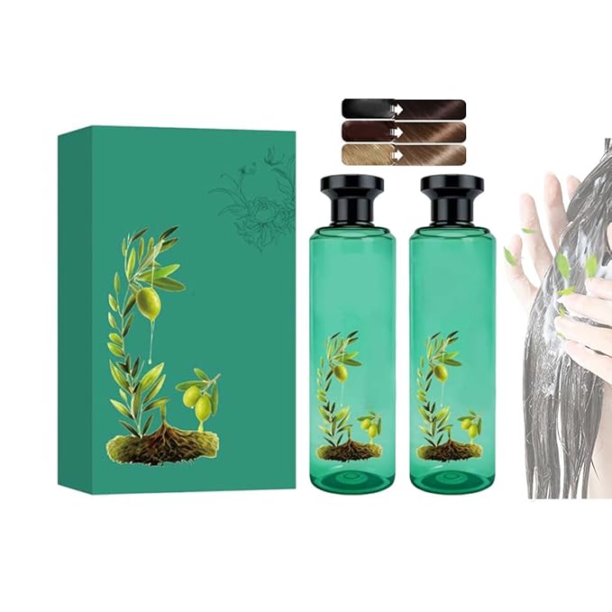 Long-Lasting Botanical Essential Oil Hair Dye,Mild Formula Long Lasting Hair Dye Set,Plant-Based Hair Color for Gray Coverage (Dark Brown)