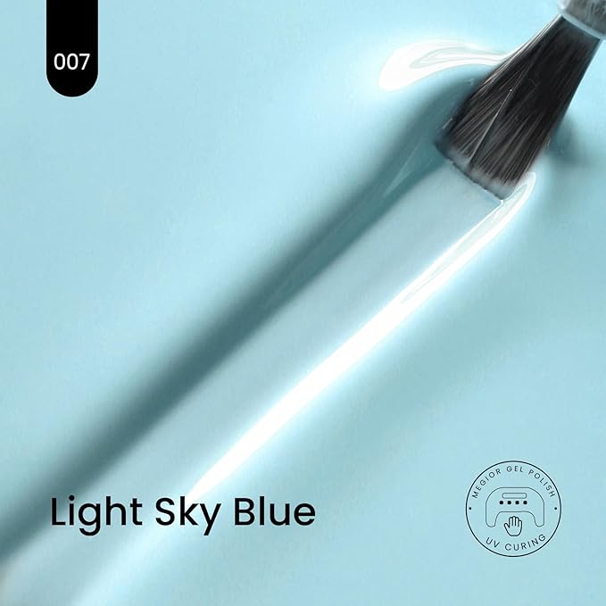 MAYCHAO 15ML Sky Blue Gel Nail Polish 1Pc Light Blue Gel Polish Soak Off UV LED Nail Polish Nail Art Starter Manicure Salon DIY at Home, 0.5 OZ