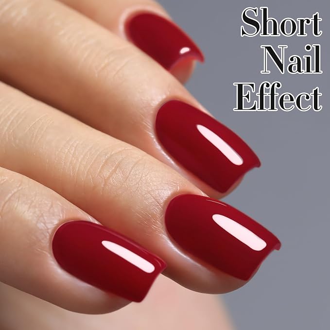 Double Rhythm 15ML Gel Nail Polish Pure Sheer Same Color Same Bottle Soak Off Gel Polish Art Manicure Salon DIY at Home for Women (Dark Red-A1104)
