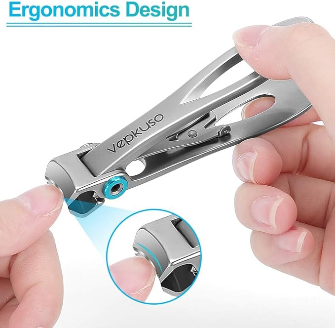 Toenail Clippers & Nail Clippers Set for Seniors - Heavy-Duty Long Handled Toenail Clippers for Thick Toenails, Men & Women | Hygienic Manicure Set | Gift Idea