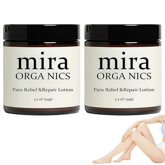 Mira Pain Relief Lotion, Professional Skin Treatment Cream, Mira Organics Cream, Joint Relief, Moisturizating Skin, Fast Absorbing, Natural Formula Suitable for All Skin Types (2 Bottle)