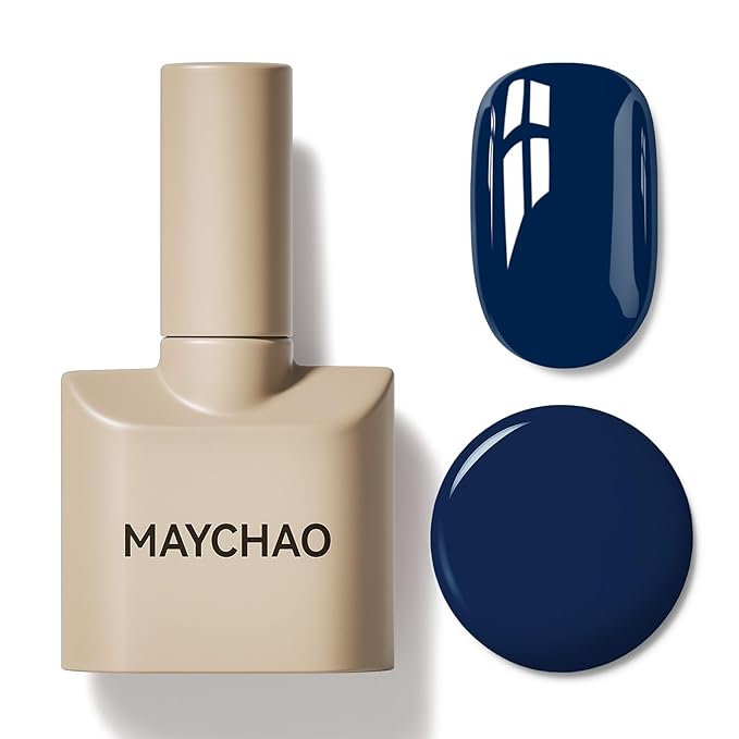 MAYCHAO 15ML Blue Gel Nail Polish 1Pc Navy Blue Gel Polish Soak Off UV LED Nail Polish Nail Art Starter Manicure Salon DIY at Home, 0.5 OZ