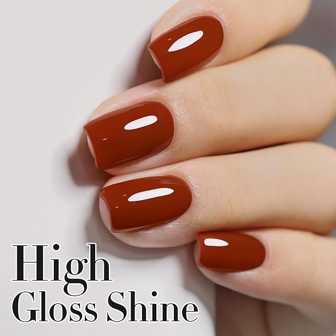Double Rhythm Burgundy Gel Polish 15ML Pure Sheer Same Color Same Bottle Soak Off Gel Polish Art Manicure Salon DIY at Home for Women (Tan Red-A1455)