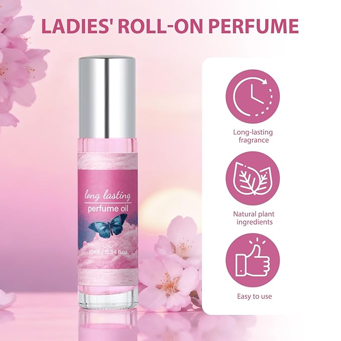 Pheromones Perfumes for Women, Roll On Perfume Oil, Travel Size Portable Essential Oil, Attract Men,3-Layered Scent with Lychee, Peony & Musk - Versatile Gift for Her