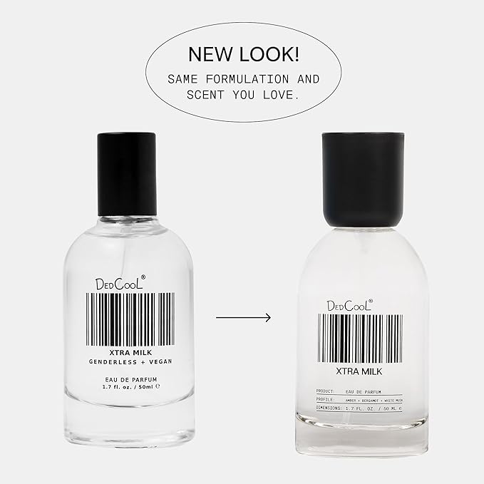 DedCool Eau de Parfum | Xtra Milk | Genderless Luxury Fragrance with Bergamot, White Musk & Amber | Non-Toxic, Vegan | Long Lasting Perfume for Men & Women | Clean, Sophisticated Aroma | 1.7 fl. oz.
