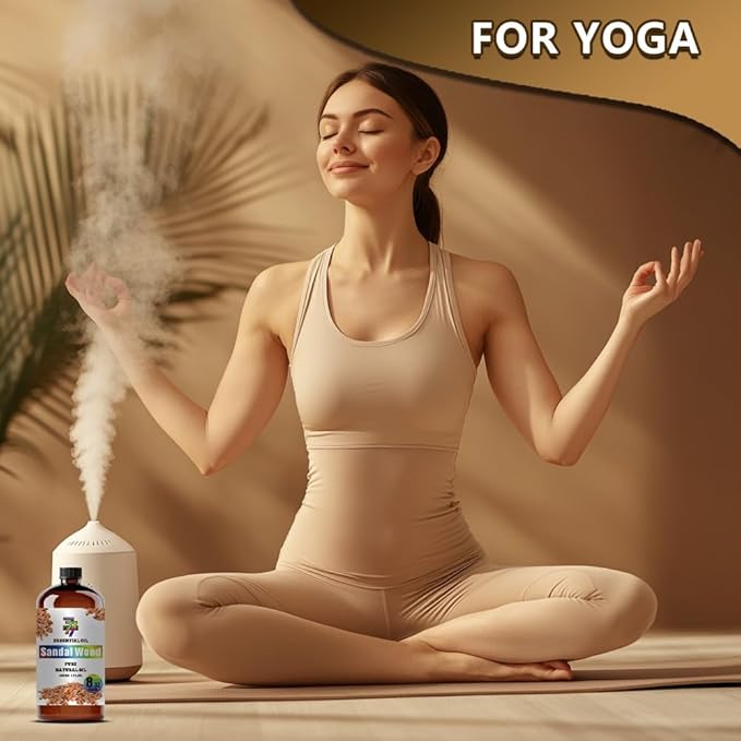 Sandalwood Essential Oil (8 oz / 240 ml) – Sandalwood Oils for diffusers, humidifiers, Home Baths, Cleaning Products, Yoga, DIY Soaps and DIY Scented Candles