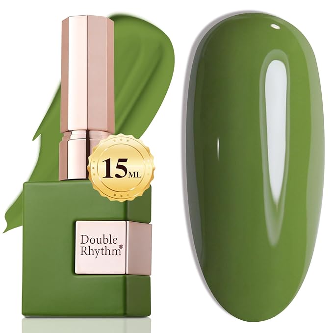 Double Rhythm 15ML Gel Polish Pure Sheer Same Color Same Bottle Soak Off Gel Polish Art Manicure Salon DIY at Home for Women (Green-A1244)
