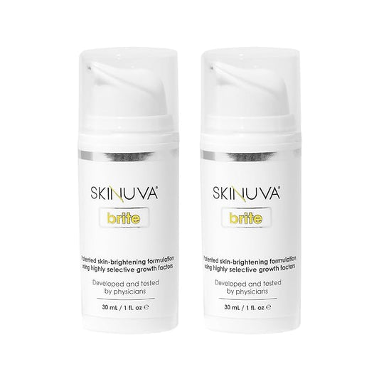 Skinuva® Brite Dark Spot Treatment – Tone-Enhancing Cream Formulated with Growth Factors, Vitamin C, and Niacinamide For All Skin Types (30ml - 2 pack)