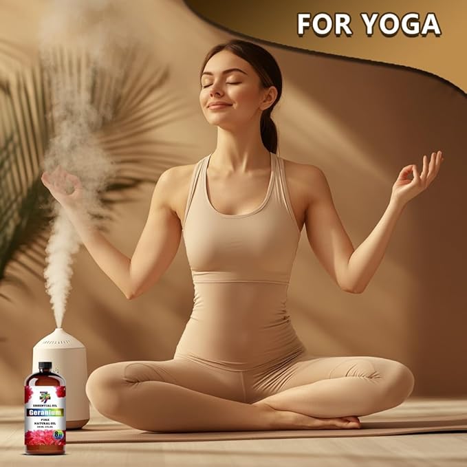 Geranium Essential Oil (8 oz / 240 ml) – Geranium Oils for diffusers, humidifiers, Home Baths, Cleaning Products, Yoga, DIY Soaps and DIY Scented Candles