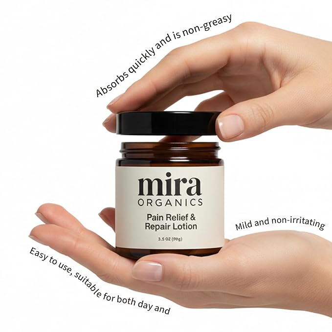 Mira Relief & Repair Lotion, Use natural plant ingredients, Daily nourishment for health. (Mira lotion - 1 Bottle) (mira organics cream - 1Pcs)