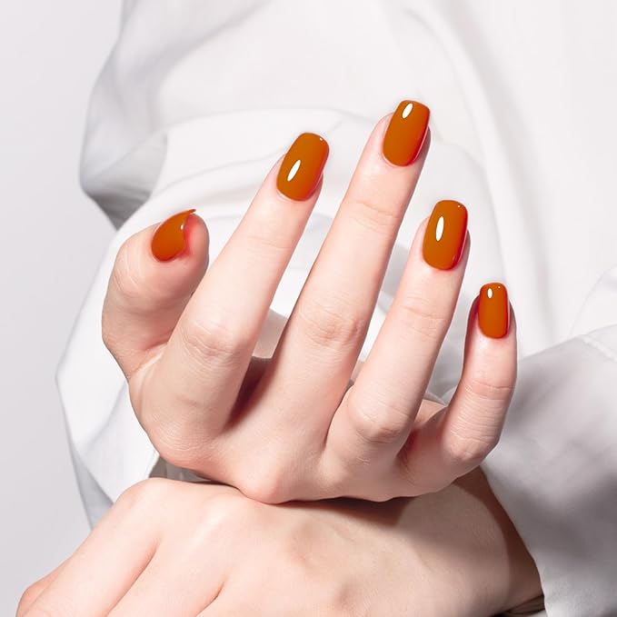 MAYCHAO 15ML Gel Nail Polish 1Pc Fall Pumpkin Gel Polish Soak Off UV LED Orange Nail Polish Nail Art Starter Manicure Salon DIY at Home, 0.5 OZ