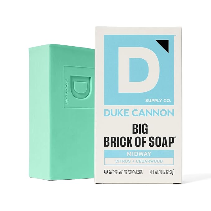 Duke Cannon Supply Co. Extra Large Bar Soap - Men's Natural Soap with Masculine Scents - Citrus + Cederwood - Made in the USA with domestic & globally sourced material - All Skin Types - Midway,10 oz