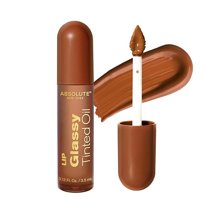 Absolute New York Dewy Water Lip and Cheek Tint, Glassy Tinted Lip Oil, with Vitamin E, Squalane and Jojoba Seed Oil (MLTN06 Butter Cookie)