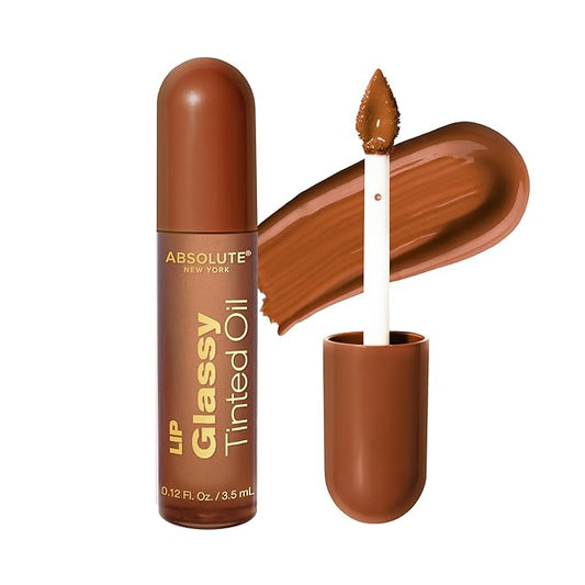 Absolute New York Dewy Water Lip and Cheek Tint, Glassy Tinted Lip Oil, with Vitamin E, Squalane and Jojoba Seed Oil (MLTN06 Butter Cookie)
