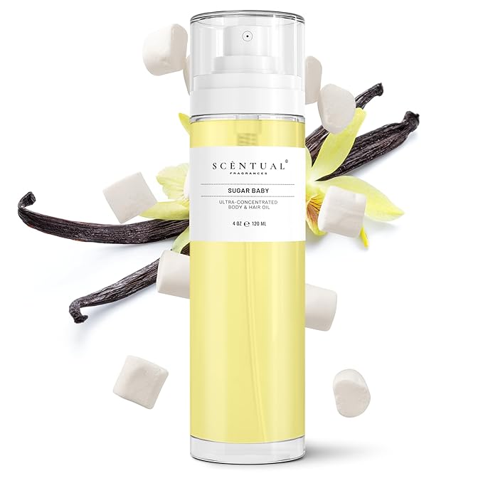 Sugar, Ultra-Concentrated Hair & Body Perfume Mist, Long Lasting Women's Fragrance, Gourmand Perfumes for Women, Vegan and Cruelty Free