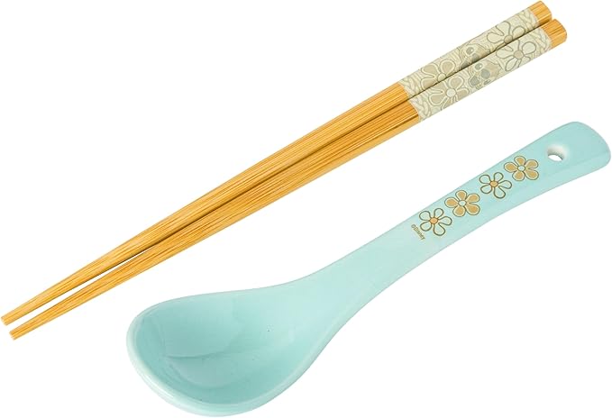 Silver Buffalo Disney Lilo and Stitch Tropical Ceramic Ramen Bowl with Chopsticks and Spoon, 20 Ounces