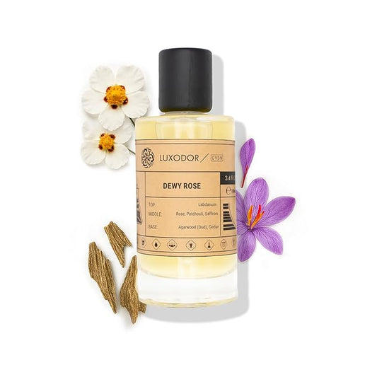 Dewy Rose Eau de Parfum (100ml) with 10 ml Alcohol-Free Roll-On Body Oil Inspired by Oud Ispahan Fragrance For Women and Men