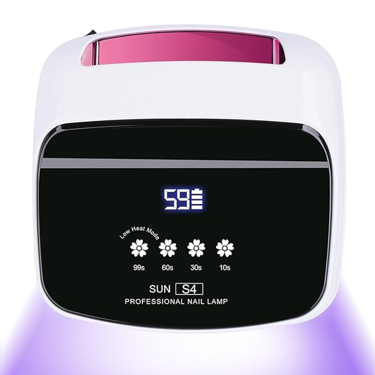 UV Nail Lamp, 288W 8 Hours Super Long-Lasting 15600mAh Professional Cordless UV LED Lamp for Nails 66Pcs Lamp Beads Automatic Sensor Gel Nail uv Light for Nail Art at Home and in Salons Pink