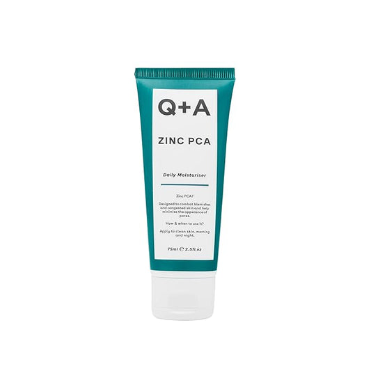 Q+A Zinc PCA Daily Moisturizer (75ml), Hydrating Moisturizer Face Cream for Oily and Blemish-Prone Skin, with Niacinamide and Ginseng, Oil Control and Pore Minimising, Fragrance Free Skincare