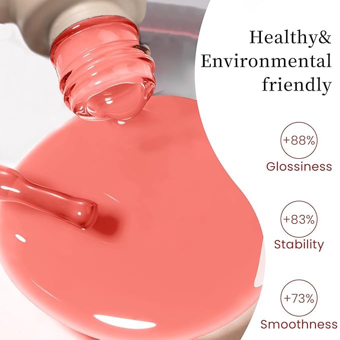 MAYCHAO 15ML Carrot Gel Nail Polish 1Pc Coral Pink Gel Polish Soak Off UV LED Nail Polish Nail Art Starter Manicure Salon DIY at Home, 0.5 OZ