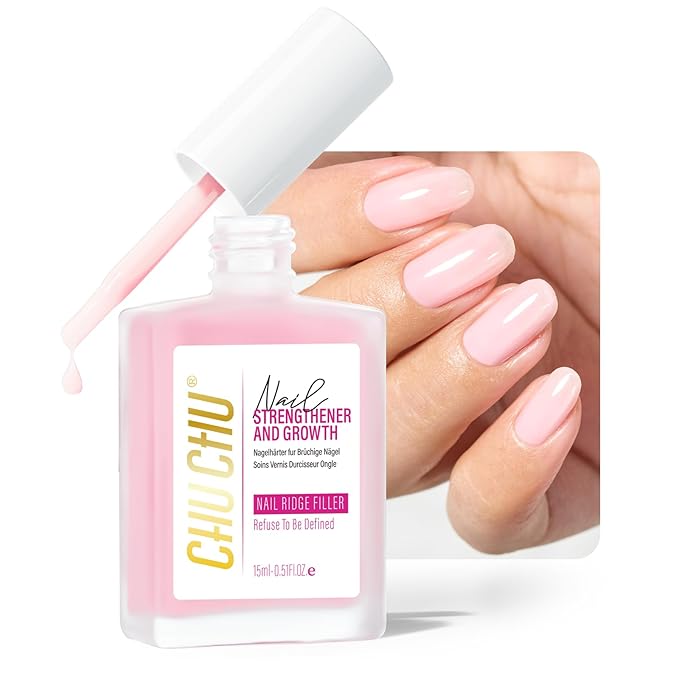 Nail Strengthener for Women: 8 in 1 Natural Nail Hardener Extra Strong and Growth - Pink Nail Polish Hardener Ridge Filler Concealer for Weak and Damaged Nails 15ml