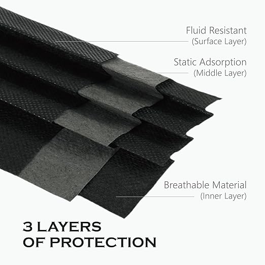 CSD Colo 30 Pcs Black Disposable Face Masks, 3 Ply Adult Mask with Elastic Ear Loop, Nose Bridge Clip, Breathable Comfortable Mask Great for Indoor, Outdoors Use (Cool Black)