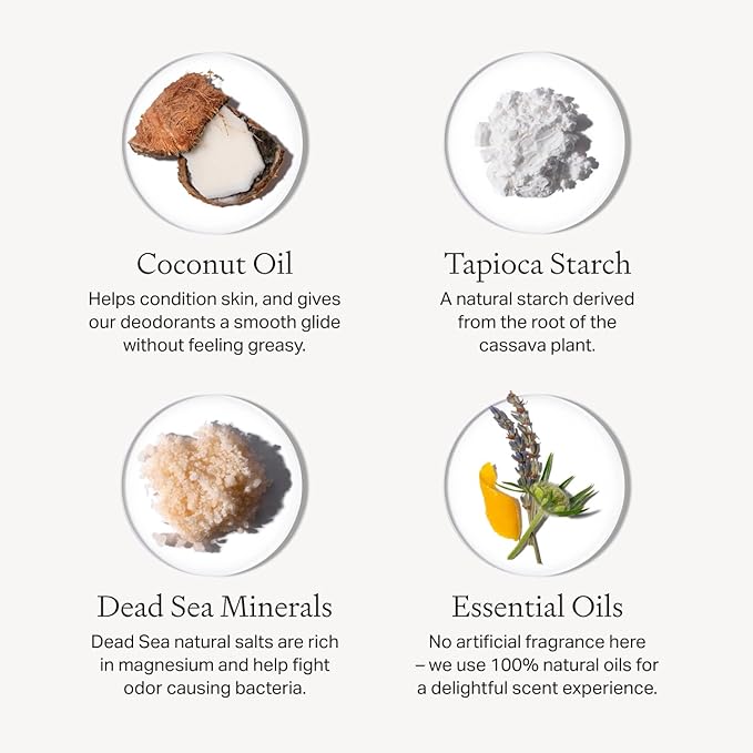 Each & Every All Natural Deodorant for Women & Men - Sensitive Skin, Vegan, Baking Soda & Aluminum-Free Deodorant - Clean Long Lasting Odor Control - Multiple Scents, Natural Fragrance (0.5oz, 2pk)