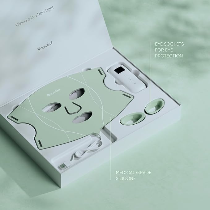 Nanoleaf FDA-Cleared LED Face Mask with 7 Light Therapy Modes - Professional Red, Blue & NIR Light Treatment Device for Wrinkles, Acne & Skin Rejuvenation - 432 LEDs, Rechargeable