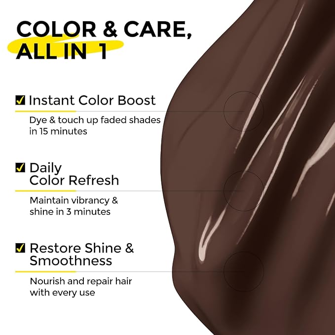 Semi Permanent Hair Color - 6 oz Color Depositing Conditioner with Shea Butter & Almond Oil- Color Conditioner Depositing Hair Mask - Vegan, Paraben, Ammonia & Sulfate Free -Mocha