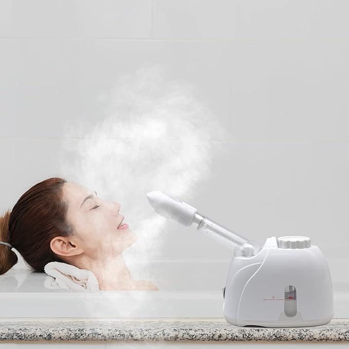 Facial Steamer Nanometer Fine Mist for Facial Deep Cleaning, 360° Rotating Arm, Deep Cleaning Home Spa Device for Personal Care, Face Steamer for Facial