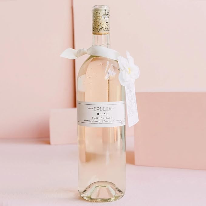 Lollia Relax Bubble Bath, 25 fl. oz., Lavender & Honey Scented Luxury Soap, Gentle & Moisturizing Fragranced Cleanser with Hydrating Ingredients for Women