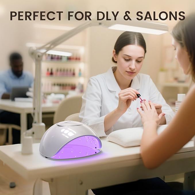 Lavinda 2-in-1 UV LED Nail Lamp with Red Light Skincare, 54W UV Light for Gel Polish Nails, Professional Fast Curing Nail Dryer with Auto Sensor & 4+2 Timer Settings, Nail Art Tools for Salon Home Use