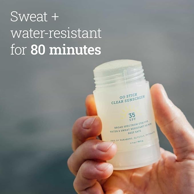 Oars + Alps Clear Face Sunscreen Stick, SPF 35 Travel Sunscreen Roll On for Face & Body, SPF Stick with Vitamin E & Antioxidants, Water & Sweat Resistant, All Skin Types, Moisturizing, 1.7oz, 2pk