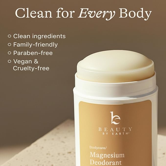 Natural Deodorant for Women - Aluminum & Baking Soda Free, USA Made for Long-Lasting Odor Protection, Made with 55% Organic Ingredients, Kid & Sensitive Skin Safe Magnesium Deodorant
